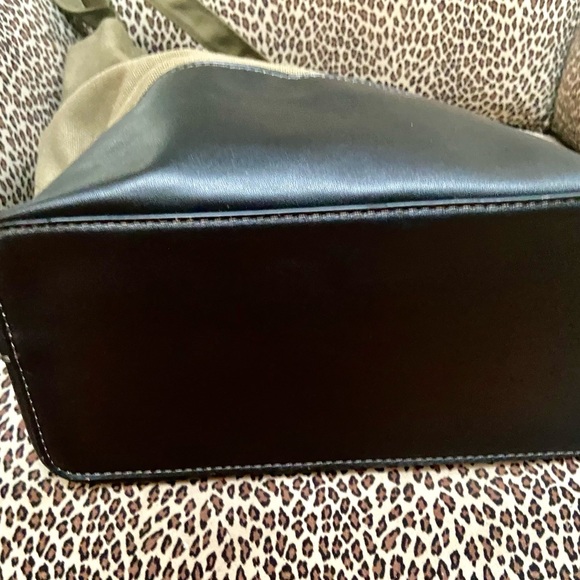 A.P.C. AXELLE LEATHER & CANVAS TOTE- OLIVE/BLACK- UNISEX NWOT- Badass! - Picture 9 of 13